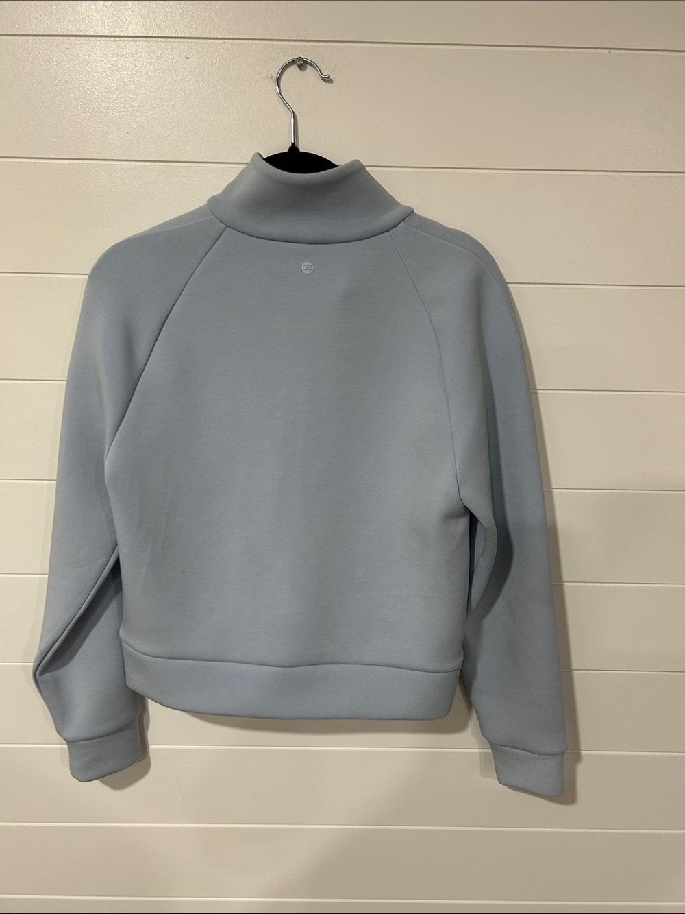 CALIA by Carrie Underwood Pale Blue Half-Zip Sweater with White Stripes - Picture 4 of 4